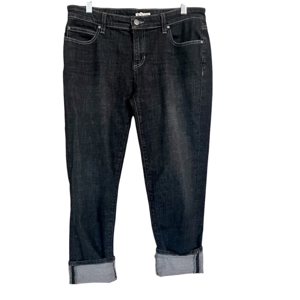 Eileen Fisher Women’s Black Denim Jeans Mid Rise Size 8